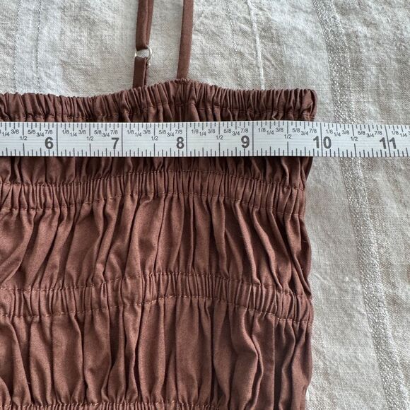 Faithfull the Brand Marieka Midi Dress M in Chocolate - Picture 12 of 12